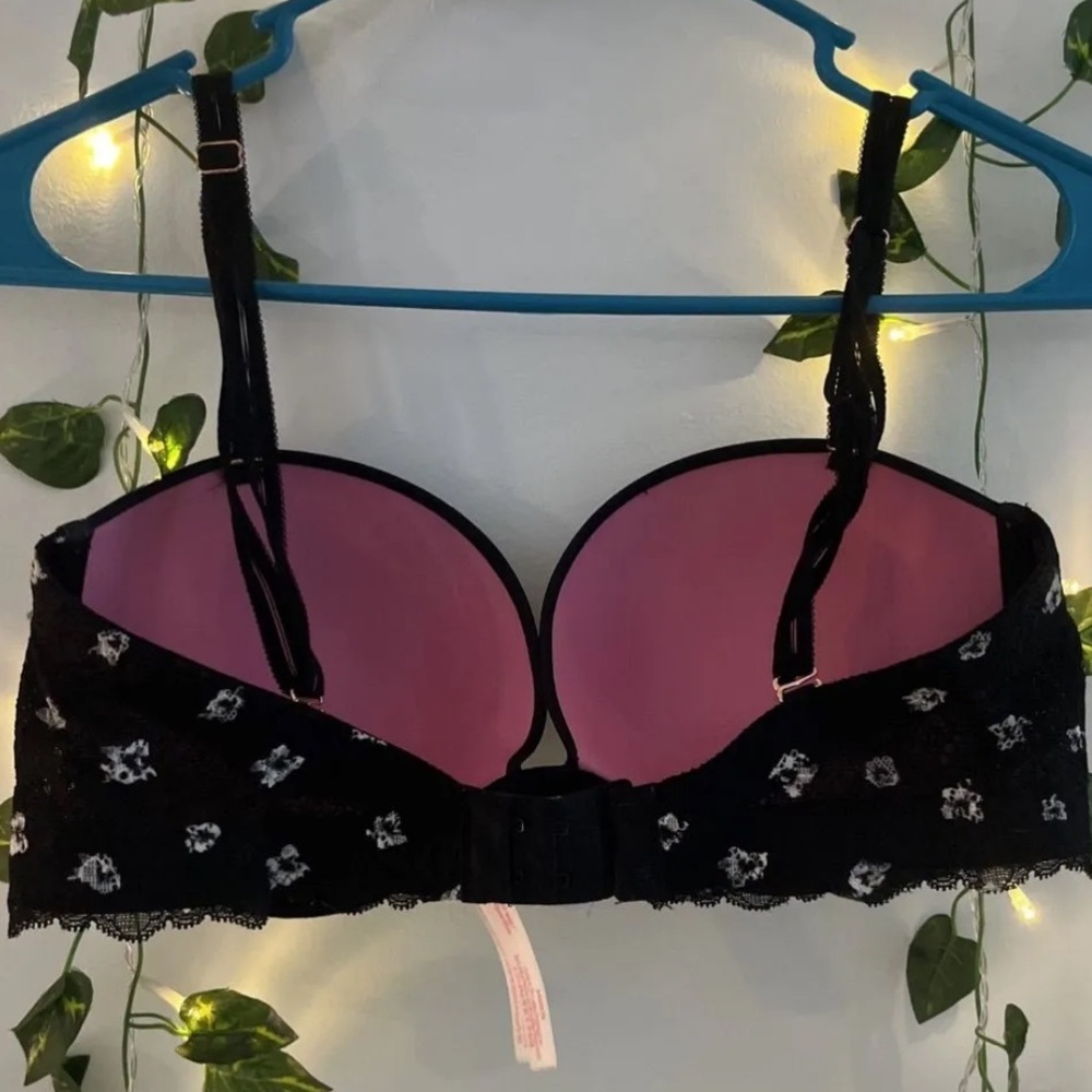 Pink Victoria’s Secret VS Date Plunge Push Up Multi-Way Adjustable 34D Bra Lace - Picture 5 of 8